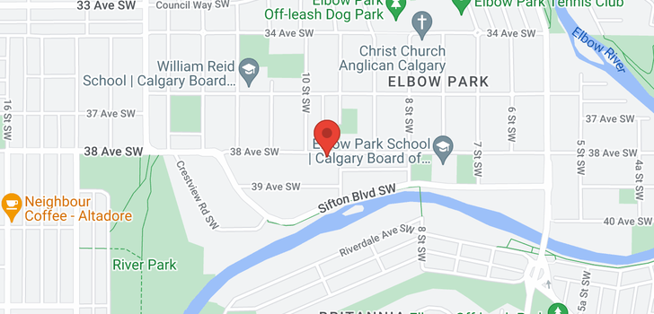 map of 1009 38 Avenue SW